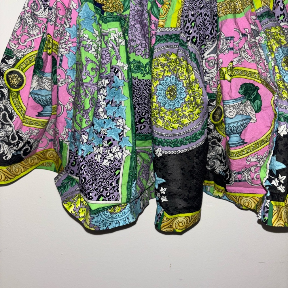 Versace Multicolor Patterned Skirt with Black and Gold Accents - Picture 2 of 5